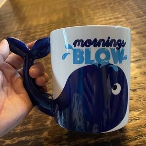 Extra Large Whale Mug with Blue Handle